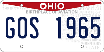 OH license plate GOS1965