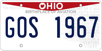 OH license plate GOS1967