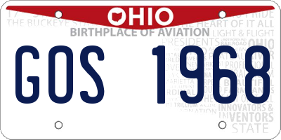 OH license plate GOS1968