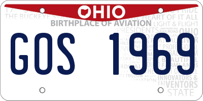 OH license plate GOS1969