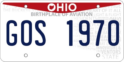 OH license plate GOS1970
