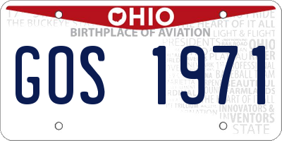 OH license plate GOS1971