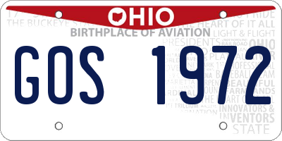 OH license plate GOS1972
