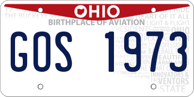 OH license plate GOS1973