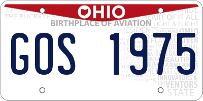 OH license plate GOS1975