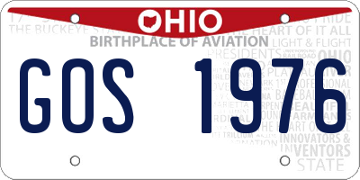 OH license plate GOS1976