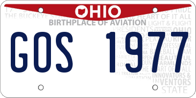 OH license plate GOS1977