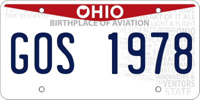 OH license plate GOS1978
