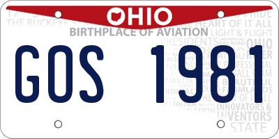 OH license plate GOS1981