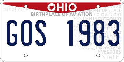 OH license plate GOS1983