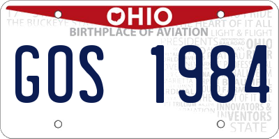 OH license plate GOS1984