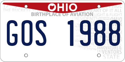 OH license plate GOS1988