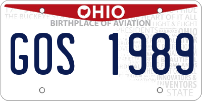 OH license plate GOS1989