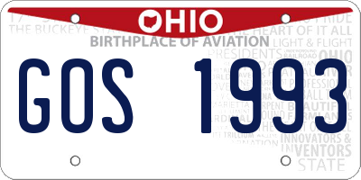 OH license plate GOS1993