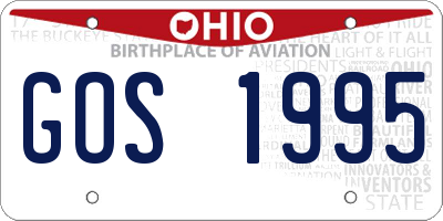OH license plate GOS1995