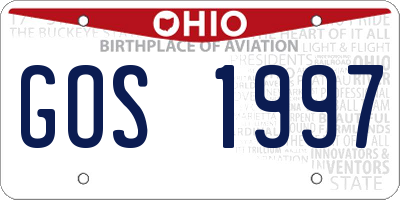 OH license plate GOS1997