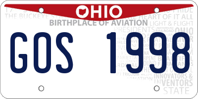 OH license plate GOS1998