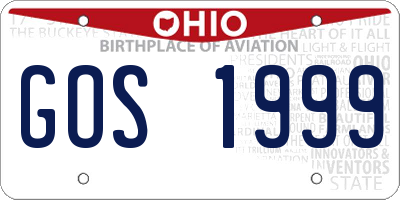 OH license plate GOS1999