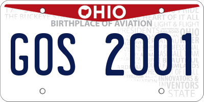 OH license plate GOS2001