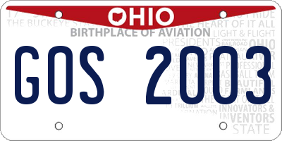 OH license plate GOS2003