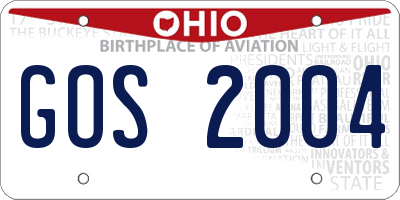 OH license plate GOS2004