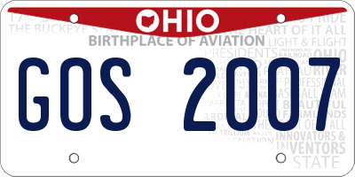 OH license plate GOS2007