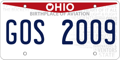 OH license plate GOS2009