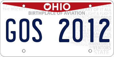 OH license plate GOS2012