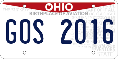 OH license plate GOS2016