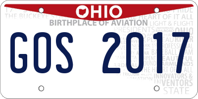 OH license plate GOS2017