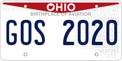 OH license plate GOS2020