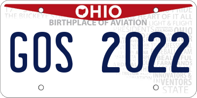 OH license plate GOS2022