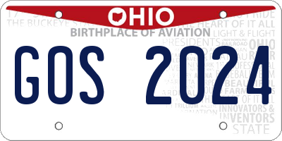 OH license plate GOS2024