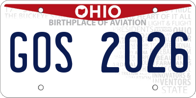 OH license plate GOS2026