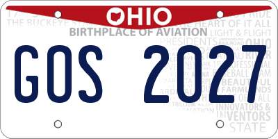 OH license plate GOS2027