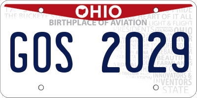 OH license plate GOS2029