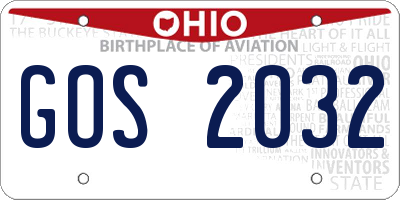 OH license plate GOS2032