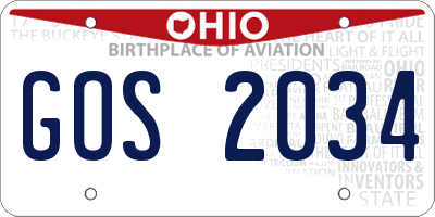 OH license plate GOS2034