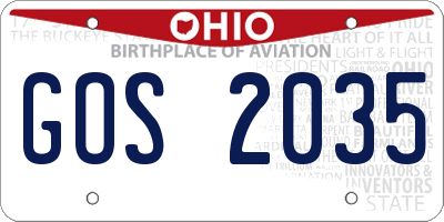 OH license plate GOS2035