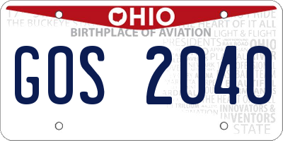 OH license plate GOS2040