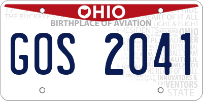 OH license plate GOS2041