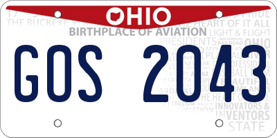 OH license plate GOS2043