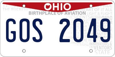OH license plate GOS2049