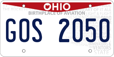 OH license plate GOS2050