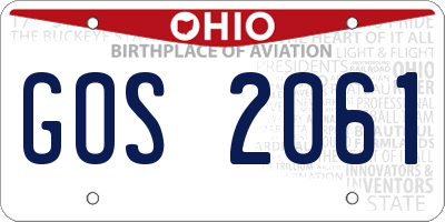 OH license plate GOS2061