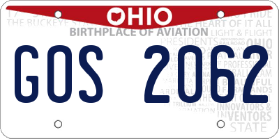 OH license plate GOS2062