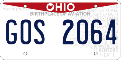OH license plate GOS2064