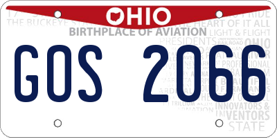 OH license plate GOS2066