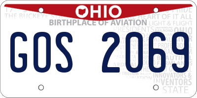 OH license plate GOS2069