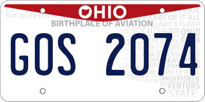 OH license plate GOS2074
